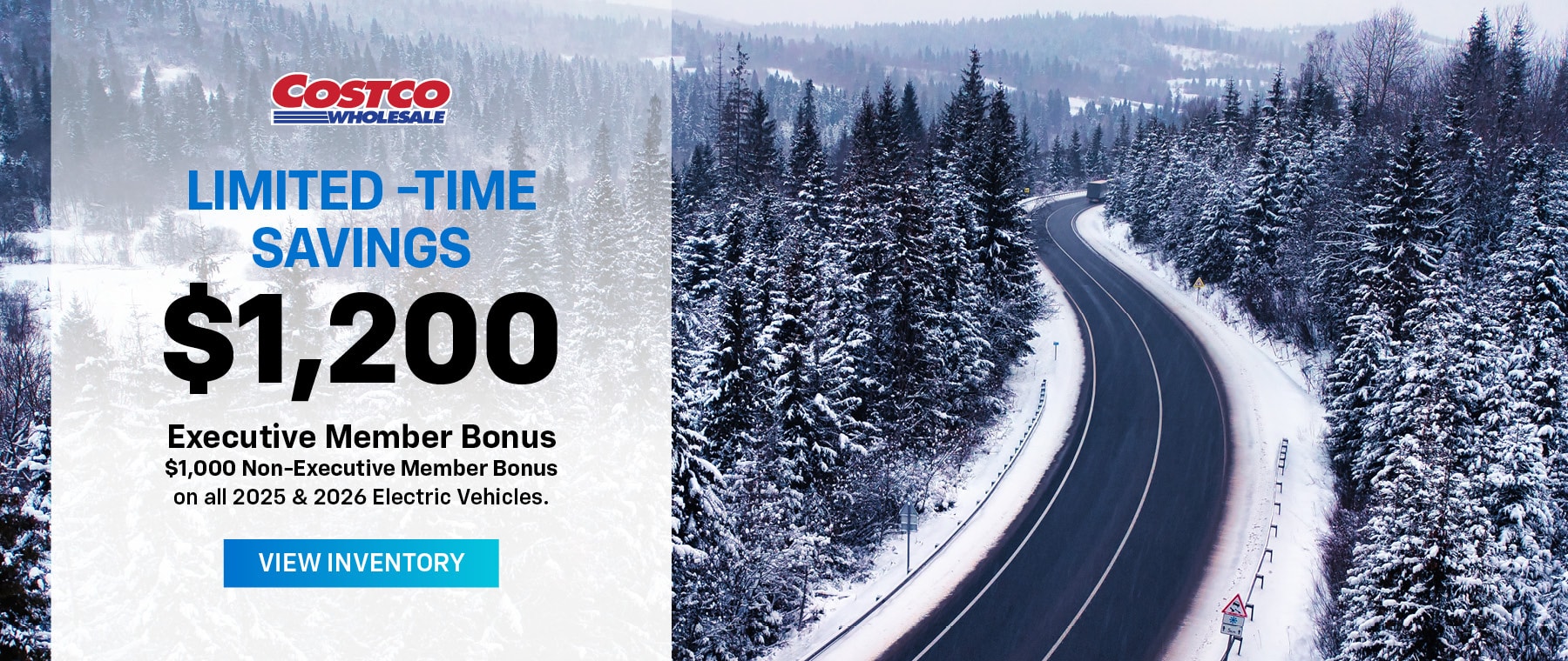 Three Chevrolet SUVs parked in a lit garage with text promoting deals and specials.